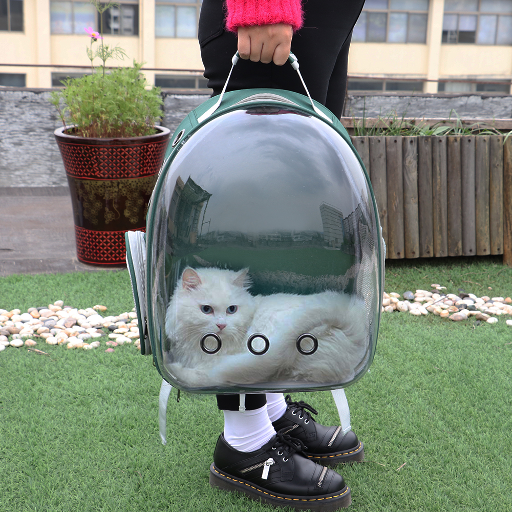 Portable Cat Carrier Bag Breathable Pet Small Dog Cat Backpack Outdoor Travel Space Capsule Cage Transparent Space Pet Backpack