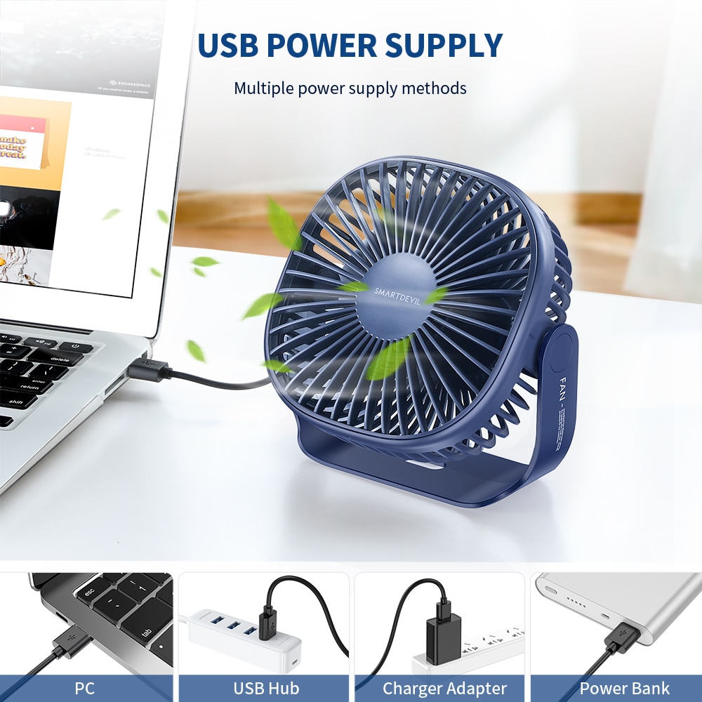 Portable DC 5V Small Desk USB Cooler Cooling Fan 3 Speed USB Mini Fans Operation Super Mute Silent for PC Power Bank