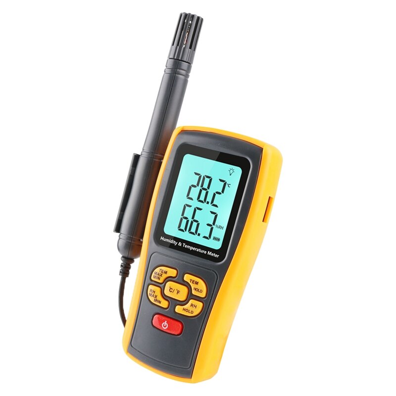 GM1361 Portable Industrial Digital Thermometer Hygrometer K-type Thermocouple Lab Air Temperature Humidity Meter C/F USB Data Logger