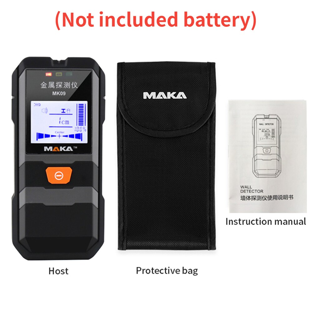 MK09 High Accuracy Portable LCD Backlight Display Infrared Metal Detector Metal Objects Steel Wire Copper Tube Finder