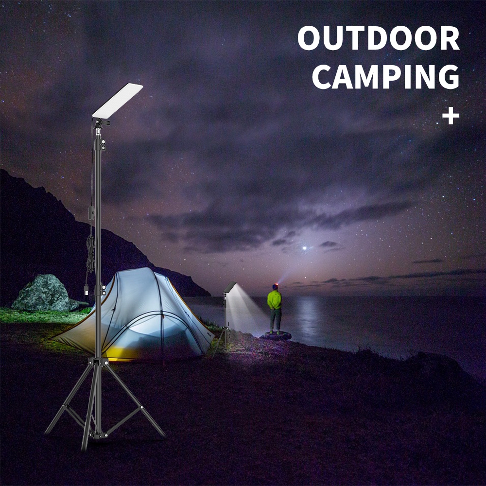 Multifunction Portable LED Camping Lantern Adjsutable Tripod Stand Pole Outdoor Work  BBQ USB Light Powerful Light