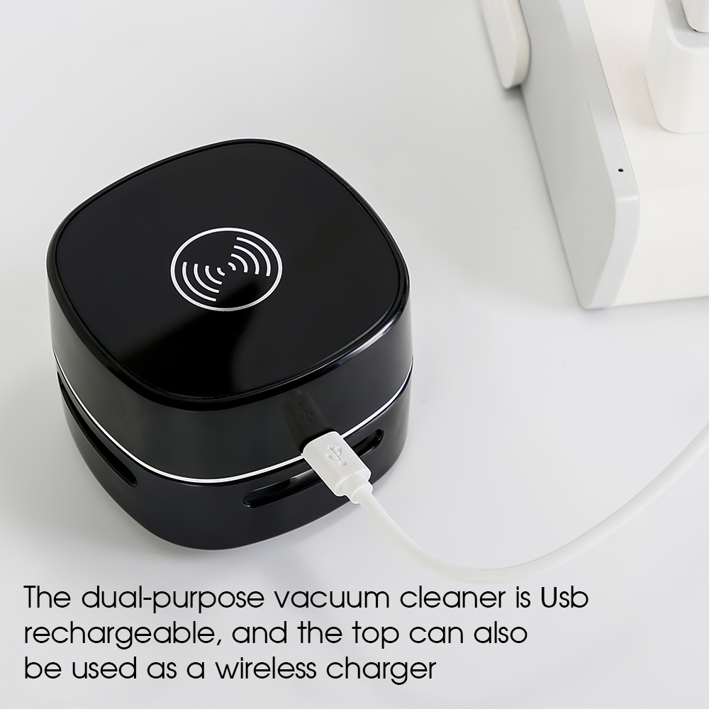 Portable Mini Vacuum Cleaner Chip Ash Wireless Charger Handheld Household Desktop Dust Catcher Cordless for Car Keyboard Desk