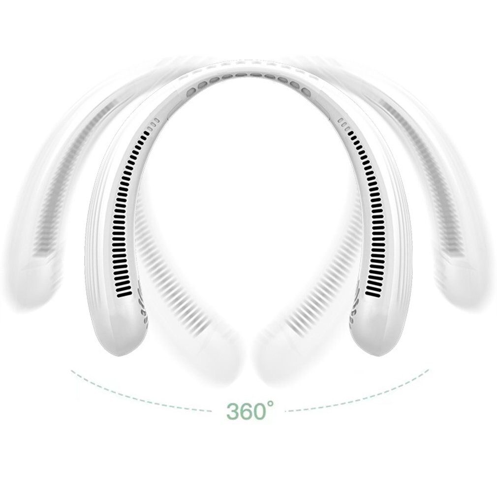 Portable Neck Fan Hands Free Personal Mini Bladeless Fans USB Rechargeable 2000mAh Neck Hang Fan Wearable Leafless Neck Fan