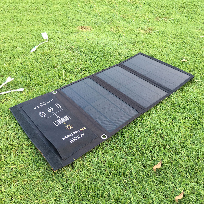 Portable solar folding charging bag 21W mobile phone dual USB rescue solar charging pad mobile power