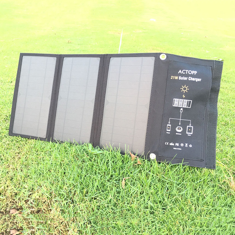 Portable solar folding charging bag 21W mobile phone dual USB rescue solar charging pad mobile power