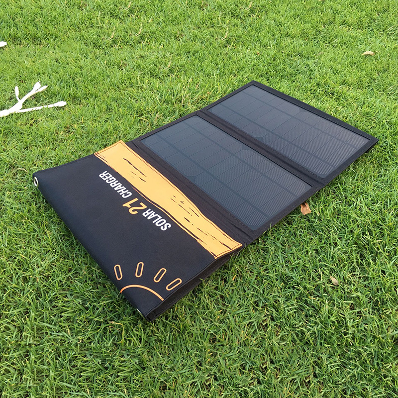 Portable solar folding charging bag 21W mobile phone dual USB rescue solar charging pad mobile power