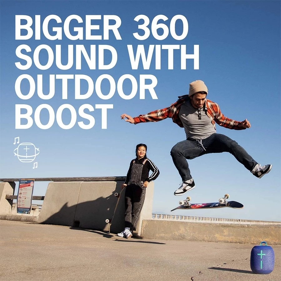 Logitech Ultimate Ears UE Wonderboom IPX7 Portable Speaker Waterproof Wireless Boom Box IPX7 10 Hour Battery 360° Sound Original