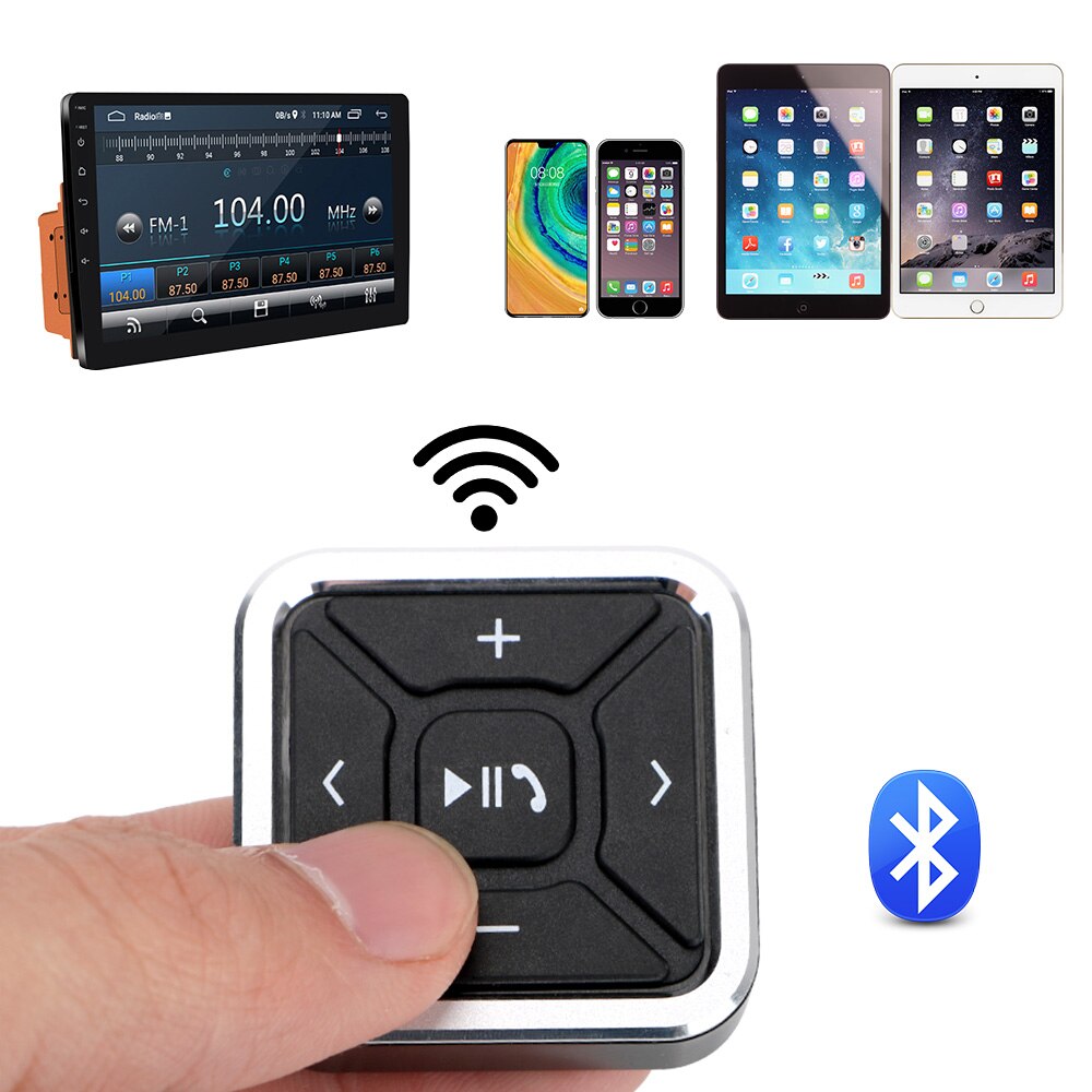 Portable Wireless Bluetooth Steering Wheel Remote Control Smartphone Control for Media MP3 Music Play for Android IOS