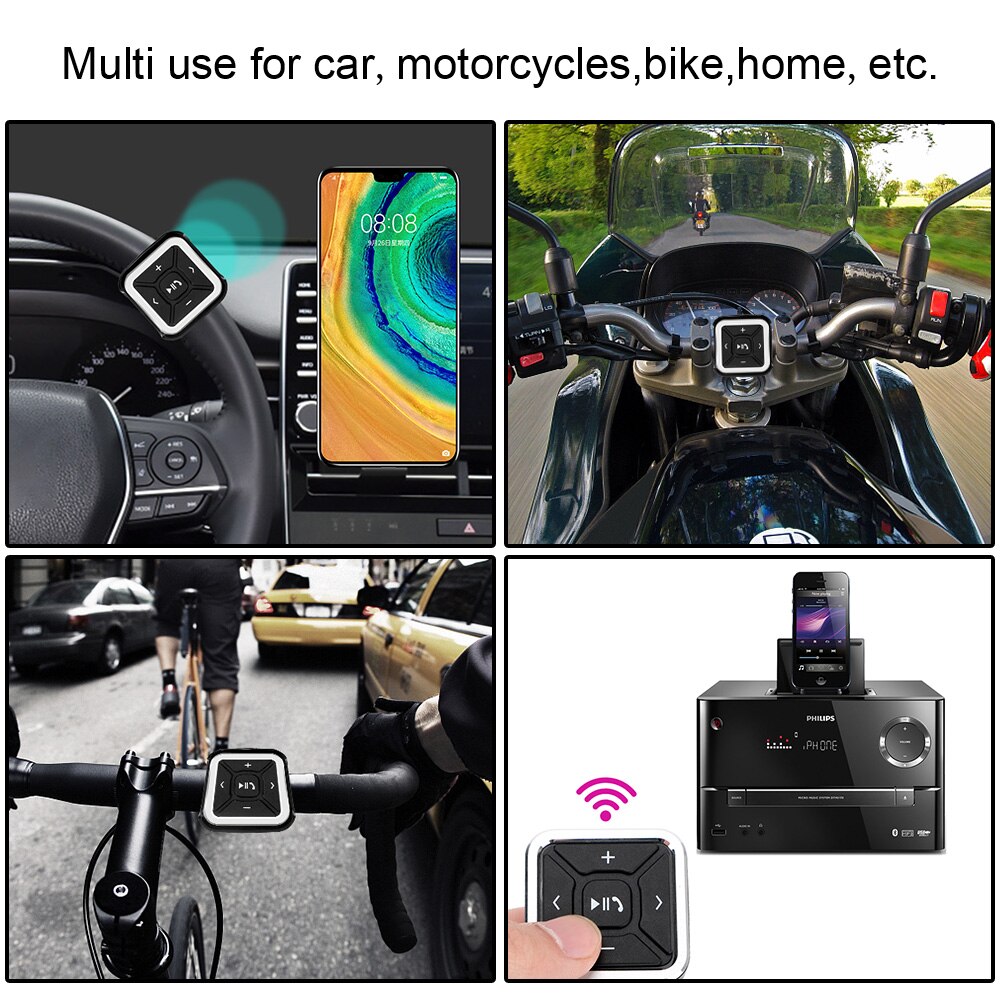 Portable Wireless Bluetooth Steering Wheel Remote Control Smartphone Control for Media MP3 Music Play for Android IOS