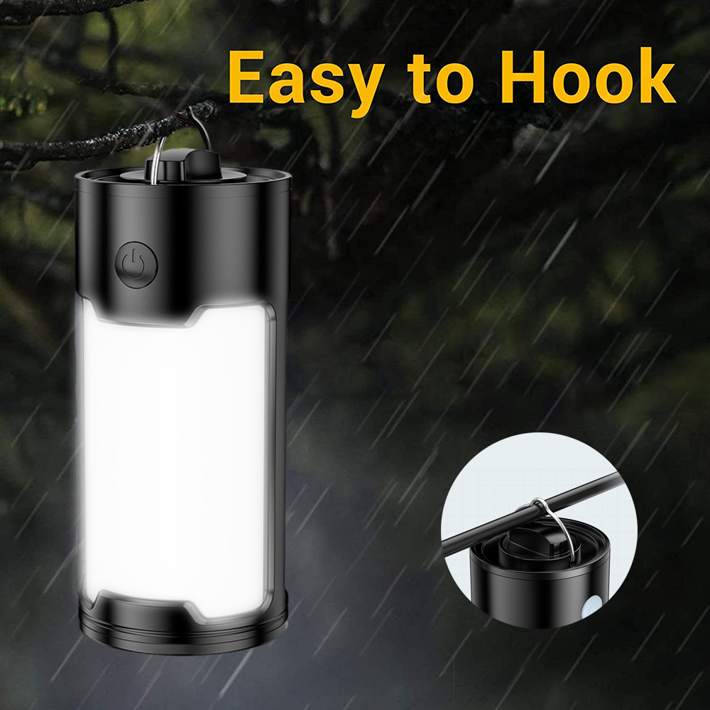 Powerful Camping Light Waterproof Tent Lamp with Hook Outdoor Fishing Lantern Repair Lamps USB Rechargeable Work Lights Torch