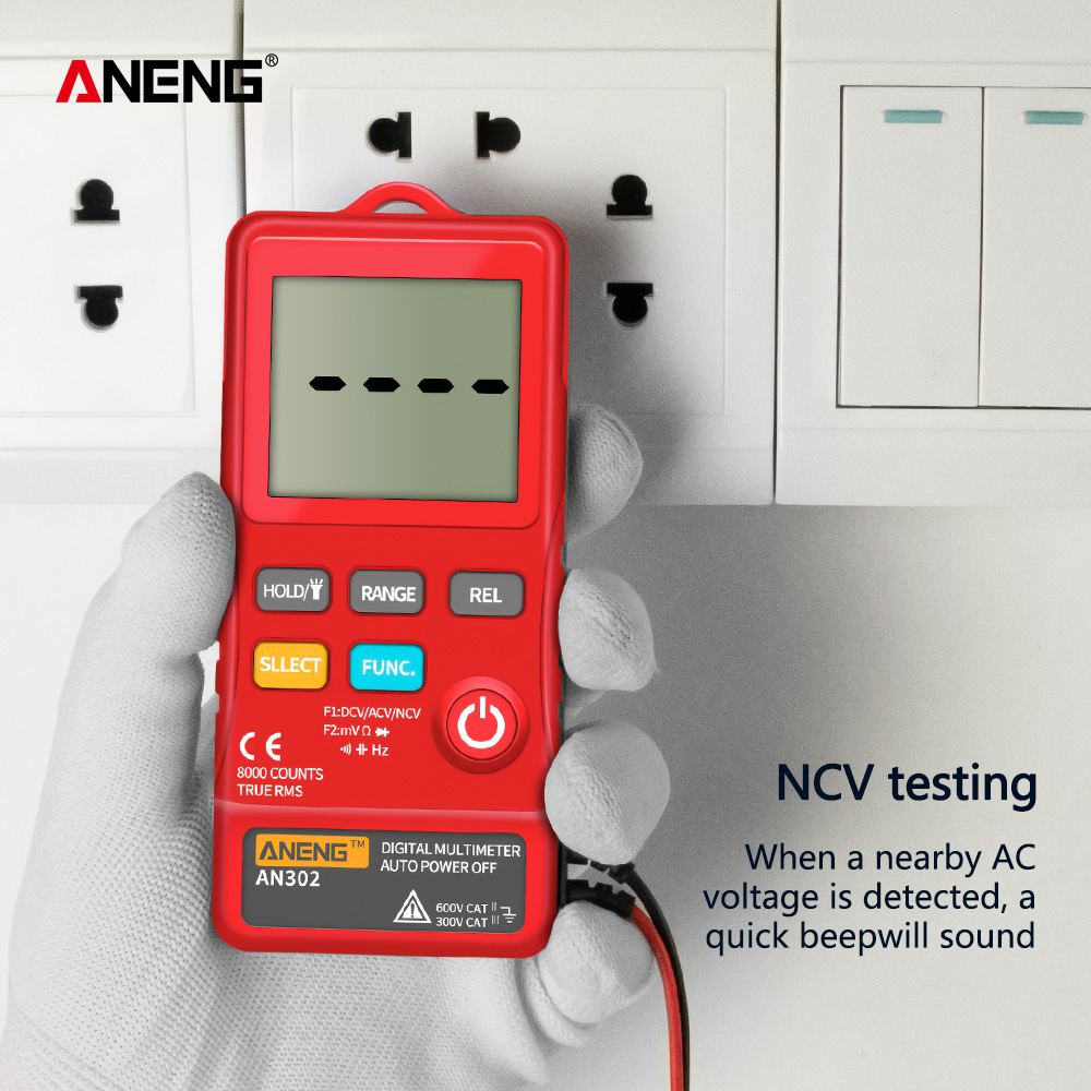 ANENG AN302 Profesional Digital Multimeter 7999 Display DC/AC Voltmeter Tester Capacitance Diode NCV Ohm Resistance Hz Test