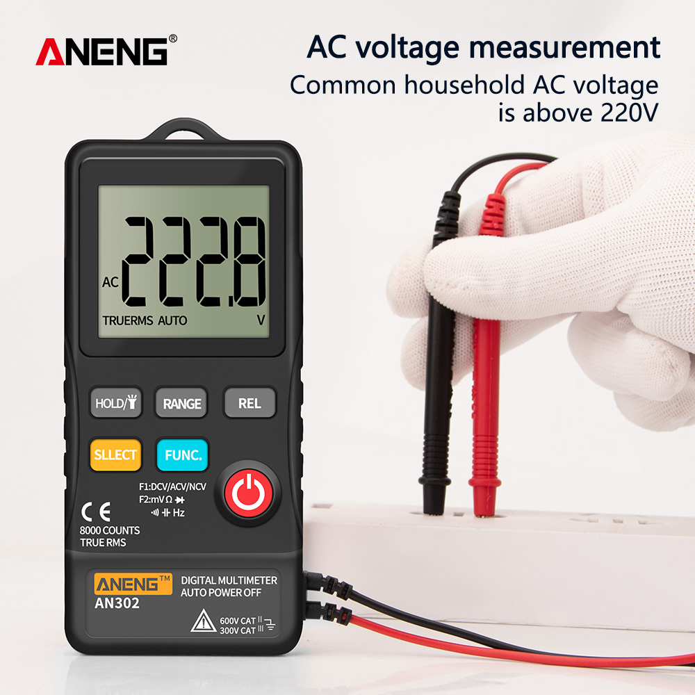 ANENG AN302 Profesional Digital Multimeter 7999 Display DC/AC Voltmeter Tester Capacitance Diode NCV Ohm Resistance Hz Test