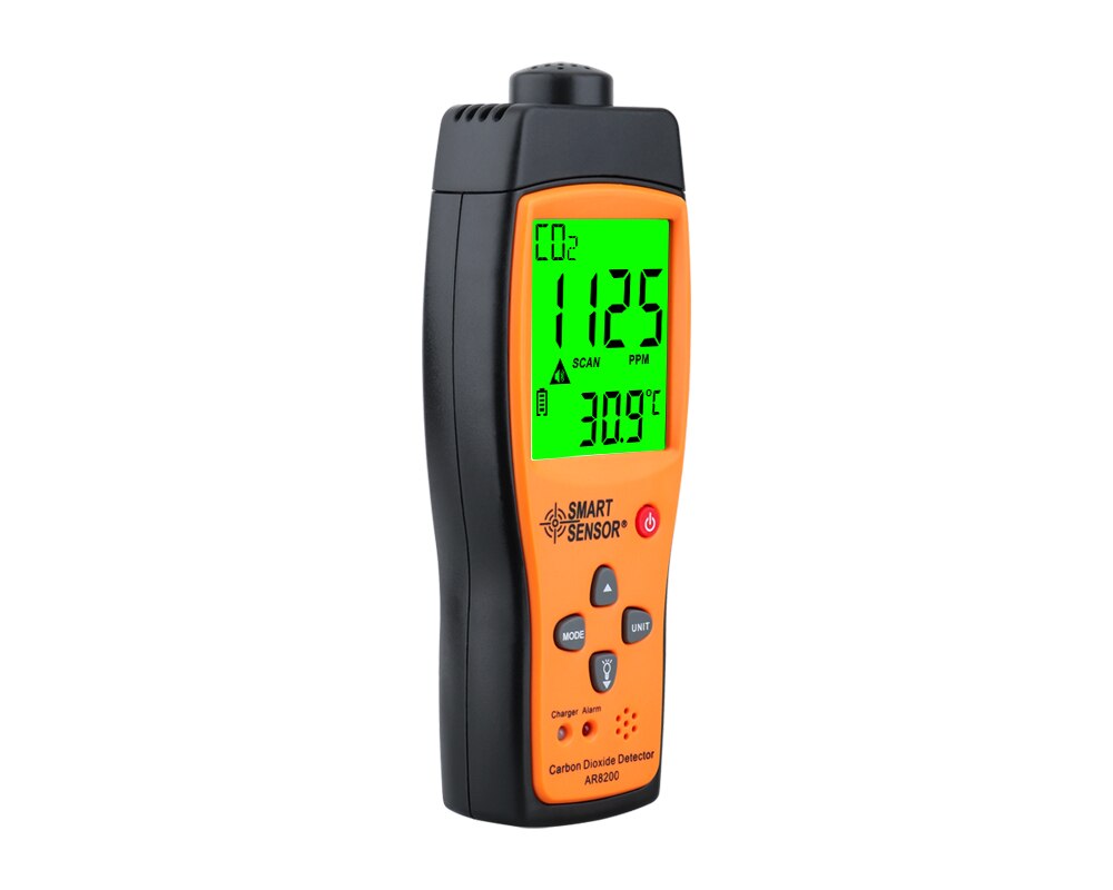 AR8200 Professional Carbon Dioxide Detector CO2 Meter Monitor Gas Detector Gas Analyzer Indoor Air Quality Monitor Tester Rechargeable