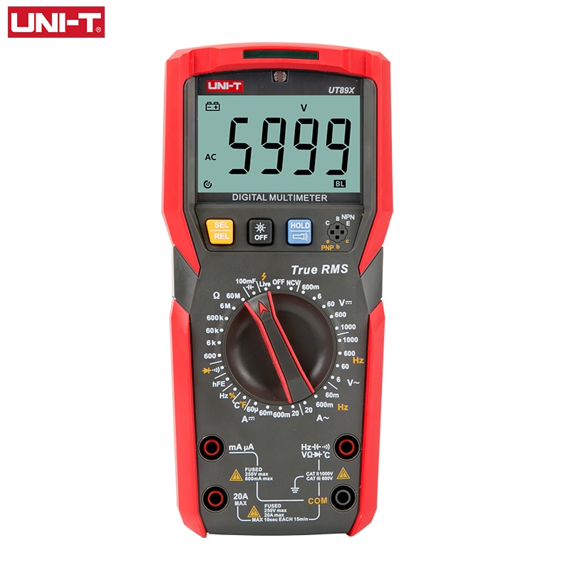 UNI-T UT89X UT89XD Professional Digital Multimeter True RMS NCV 20A Current AC DC Voltmeter Capacitance Resistance Tester