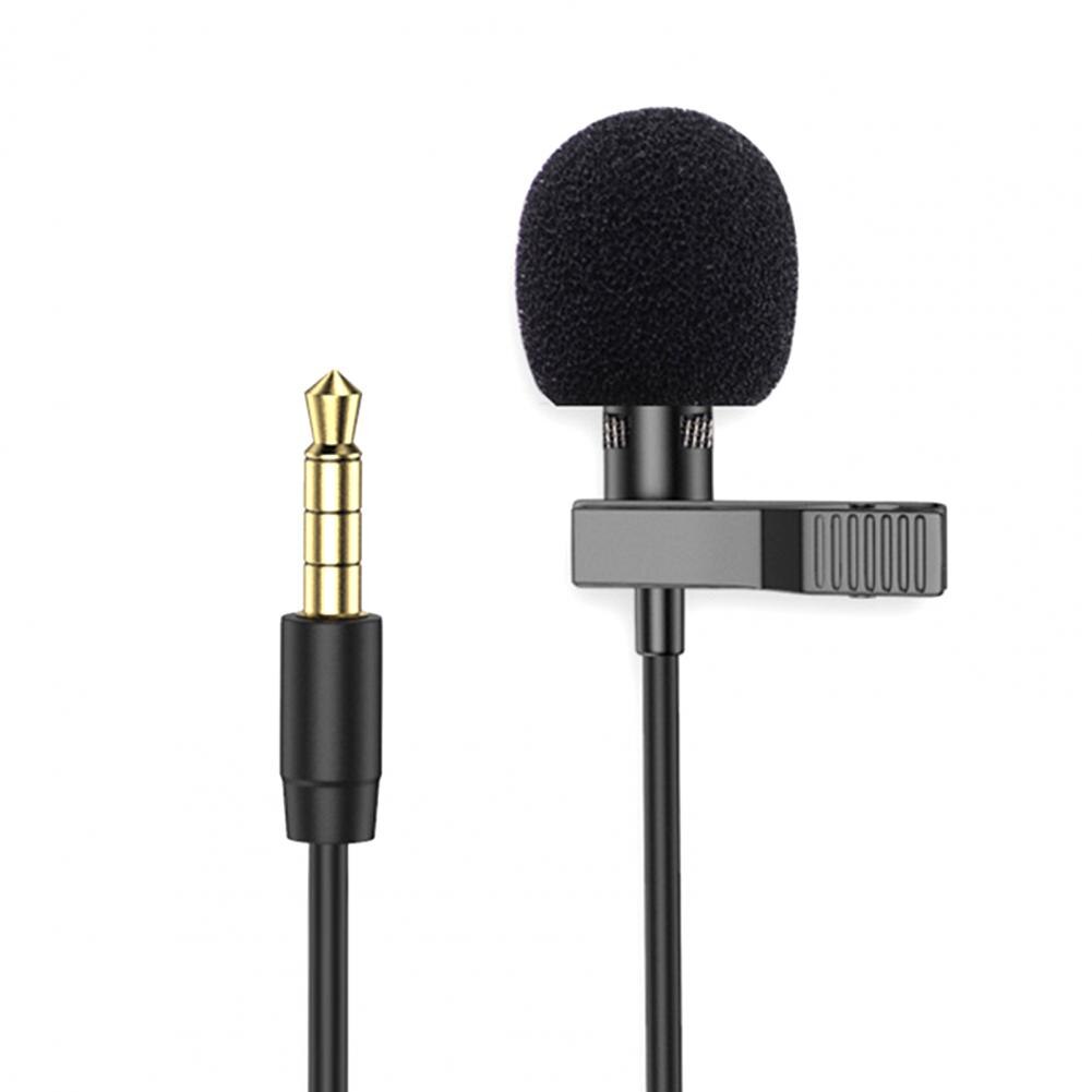 Professional Microphone 3.5mm Dual Head Tie Clip on Mic Lapel Mini Microphone For PC Laptop Mobile Phone Portable