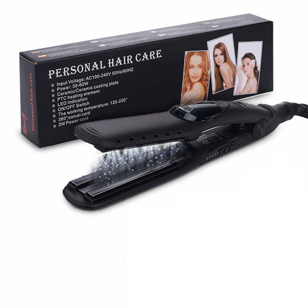 Professional Steam Hair Straightener Ceramic Vapor Hair Flat Iron Hair Straightening Iron Curler Salon Steamer Hair Styling Tool