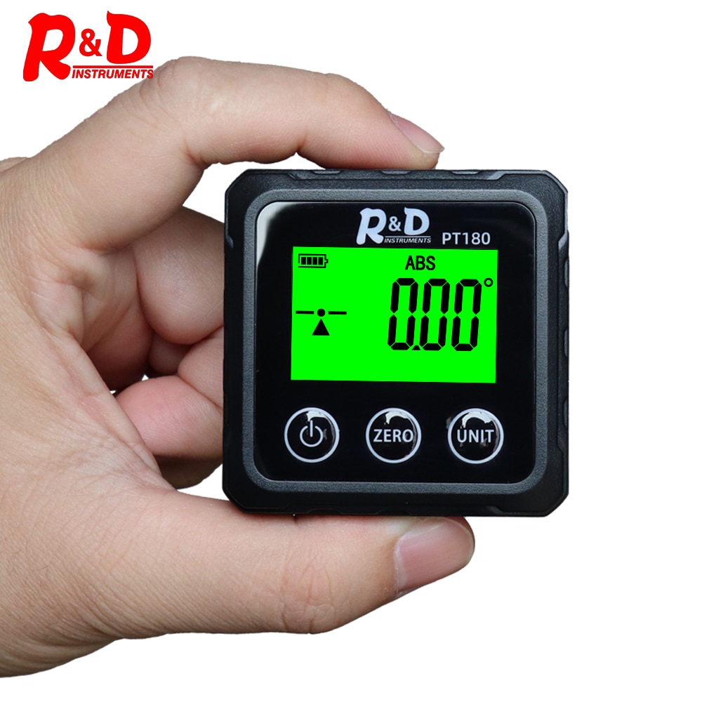 PT180 Angle Protractor Universal Level Box 360 Degree Mini Digital Protractor Inclinometer Tester Measuring Tools