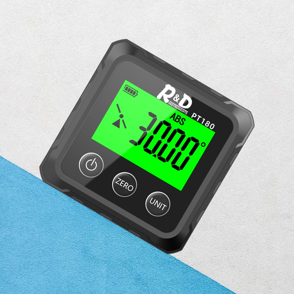 PT180 Angle Protractor Universal Level Box 360 Degree Mini Digital Protractor Inclinometer Tester Measuring Tools