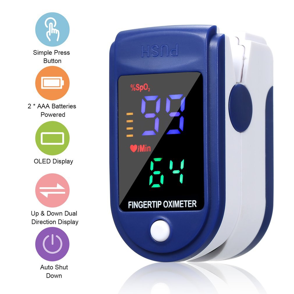 4-color LED Color Screen Finger Clip Heartbeat Pulse Oximeter Portable Heart Rate Spo2 Monitor Blood Oxygen Meter Sensor