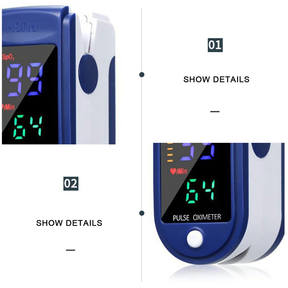 4-color LED Color Screen Finger Clip Heartbeat Pulse Oximeter Portable Heart Rate Spo2 Monitor Blood Oxygen Meter Sensor