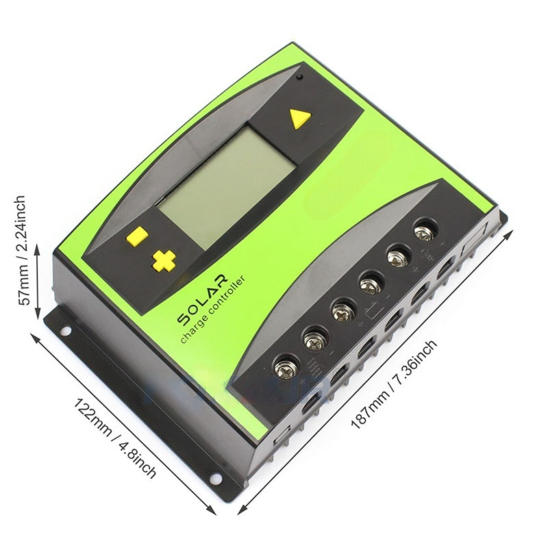 PV Solar Charge Controller 60A PWM 12V 24V Auto Solar Panel Charging Discharge Regulator with Large Power Heat sink