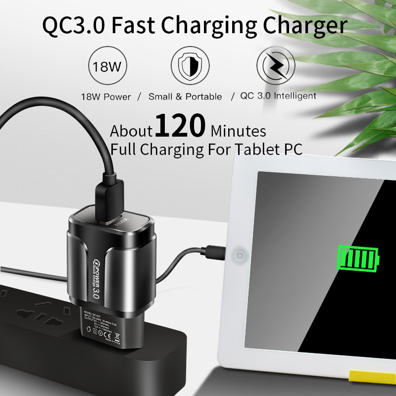 Quick Charge QC 3.0 USB US EU Charger Universal Mobile Phone Charger Wall Fast Charging Adapter For iPhone Samsung Xiaomi