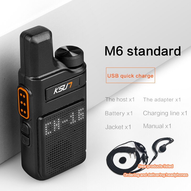 M6 Mini  PMR 446 Two Way Radio HF Transceiver Portable Radio Station USB Charger Walkie Talkie 16 Channel Walkie Talkie