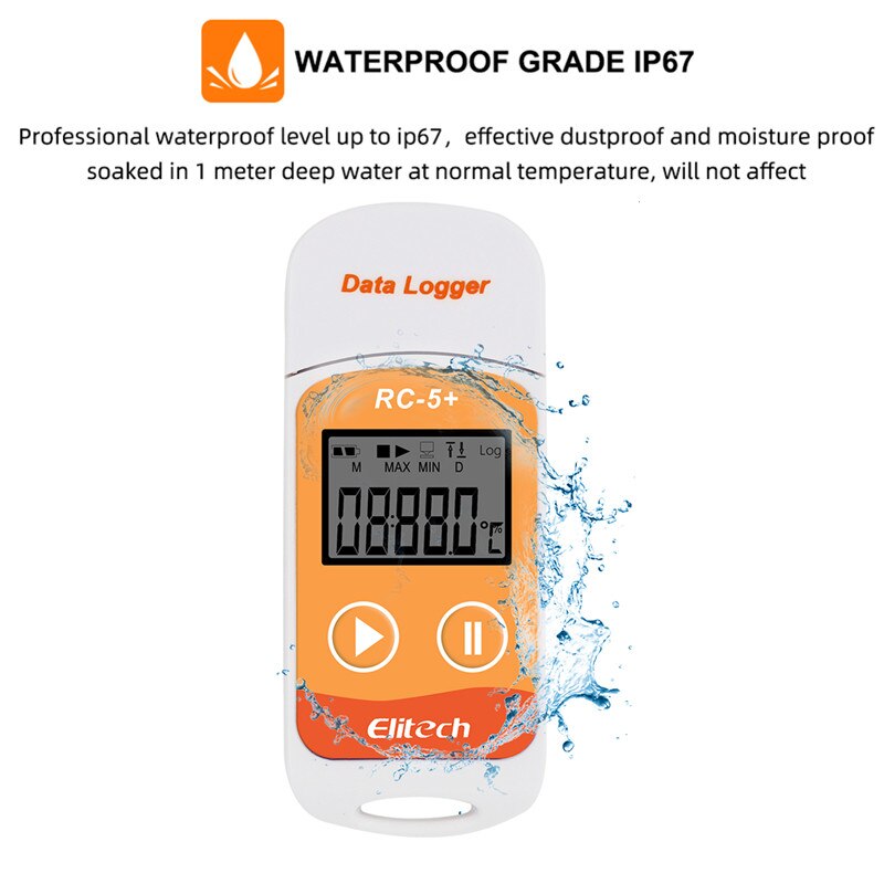 RC-5+ PDF Temperature Data Logger USB Data Logger Datalogger Recorder Upgrade for Refrigeration Cold Chain Transport Labs