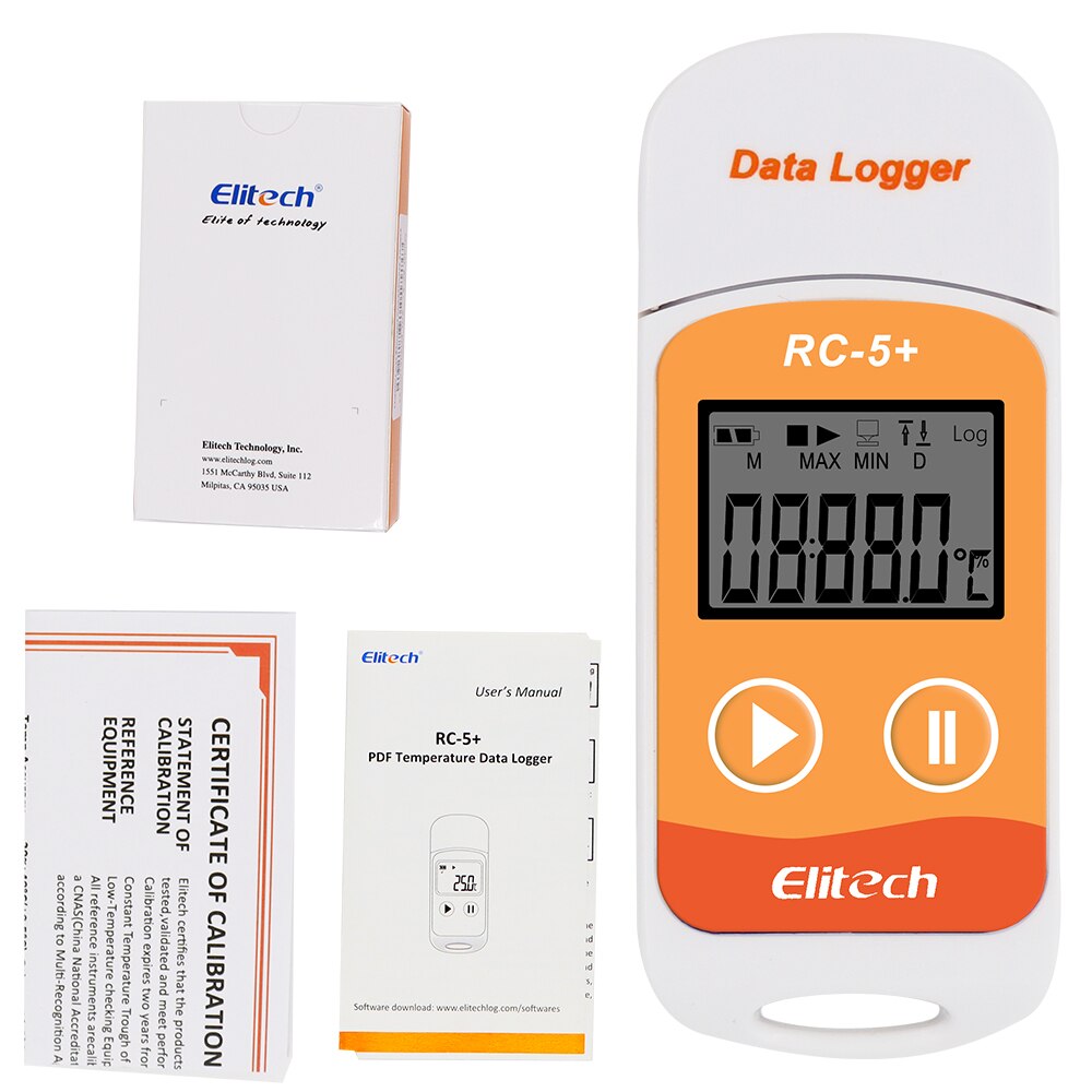 RC-5+ PDF Temperature Data Logger USB Data Logger Datalogger Recorder Upgrade for Refrigeration Cold Chain Transport Labs