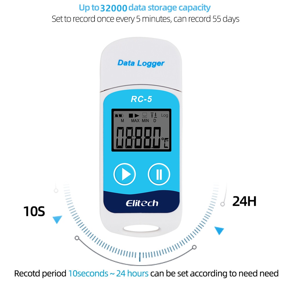 RC-5 tempu04 tempu03 USB Temperature Data Logger High-precision Datalogger Recorder 32000 reading Point Temperature Recorder