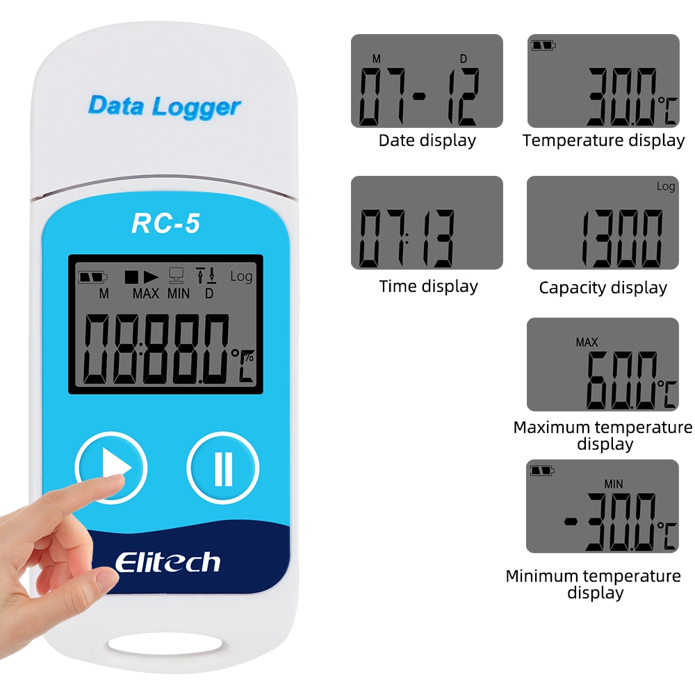 RC-5 tempu04 tempu03 USB Temperature Data Logger High-precision Datalogger Recorder 32000 reading Point Temperature Recorder