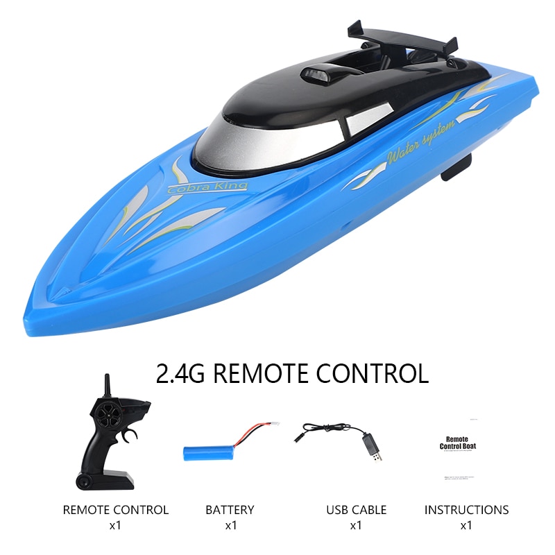 RC Boat 2.4 Ghz Remote Control Speedboat 15 km/h High Speed Racing Ship Water Game Rechargeable Batteries For Pools And Lakes