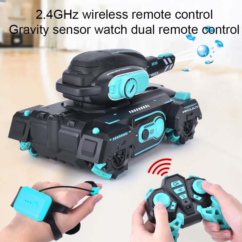 RC Car 4WD Tank RC Toy Water Bomb Shooting Competitive Gesture Controlled Tank Remote Control Drift Car Toys for Children Kids