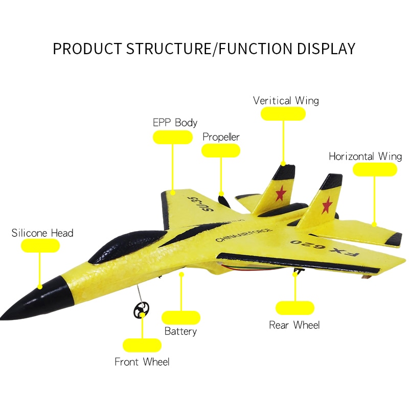 RC Foam Aircraft SU-35 Plane 2.4G Radio Control Glider Remote Control Fighter Plane Glider Airplane Foam Boys Toys for Children