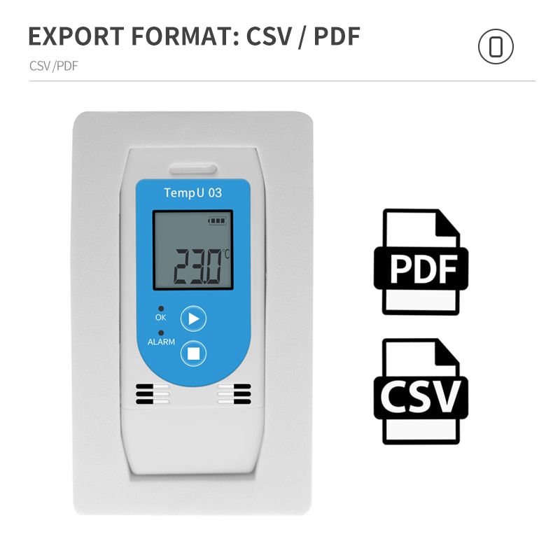 TempU 03 USB Temp & Humidity Data Logger Reusable RH TEMP Data Logger Recorder Humiture Recording Meter with 32,000 Capacity