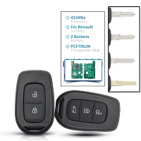 Remote Car Key 433mhz PCF7961M 4A Chip 2/3 Buttons For Renault Sandero Dacia Logan Lodgy Dokker Duster Trafic Clio Master