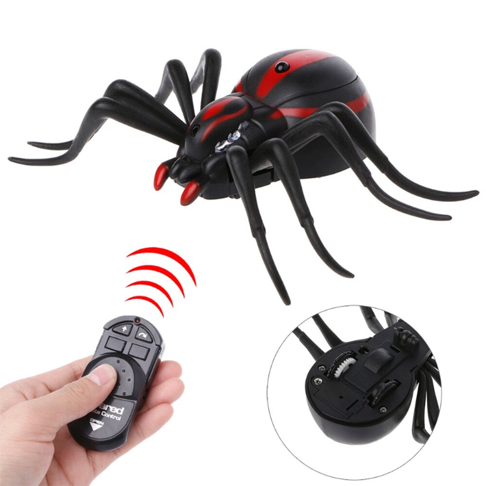 Infrared RC Toy Remote Control Realistic Mock Fake Spider Prank Tricky Jock Halloween Gift