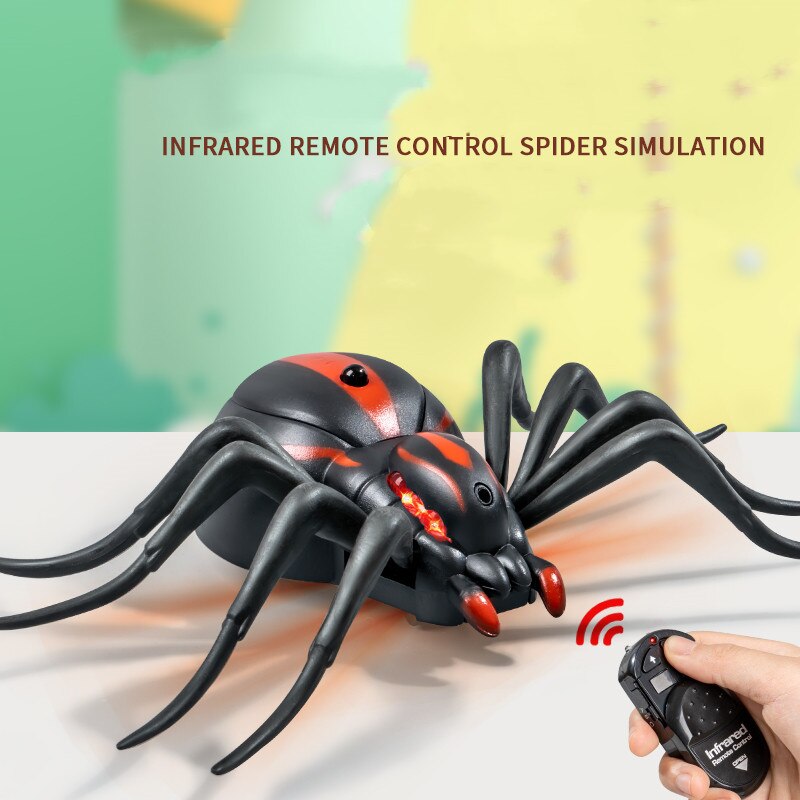 Infrared RC Toy Remote Control Realistic Mock Fake Spider Prank Tricky Jock Halloween Gift