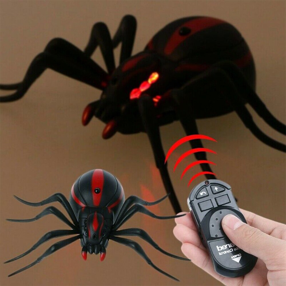 Infrared RC Toy Remote Control Realistic Mock Fake Spider Prank Tricky Jock Halloween Gift