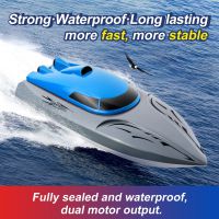 Rc Boat 2.4G High Speed 20km/h Remote Control Speed Boat Rechargeable Waterproof Anti-collision Protection Toys for Children