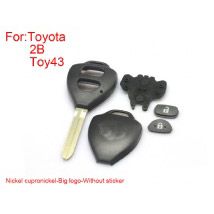 Remote Key Shell 2 Buttons for Toyota Corolla Easy to Cut Copper-nickel Alloy Big Logo Without Sticker 5pcs/lot