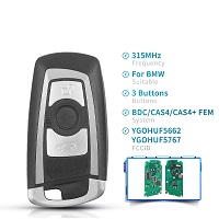 Remote Key Smart 3/4 Buttons YGOHUF5662 / YGOHUF5767 315MHz 434MHz 868 MHz For BMW 5 7 F Series FEM / BDC CAS4 2009-2016