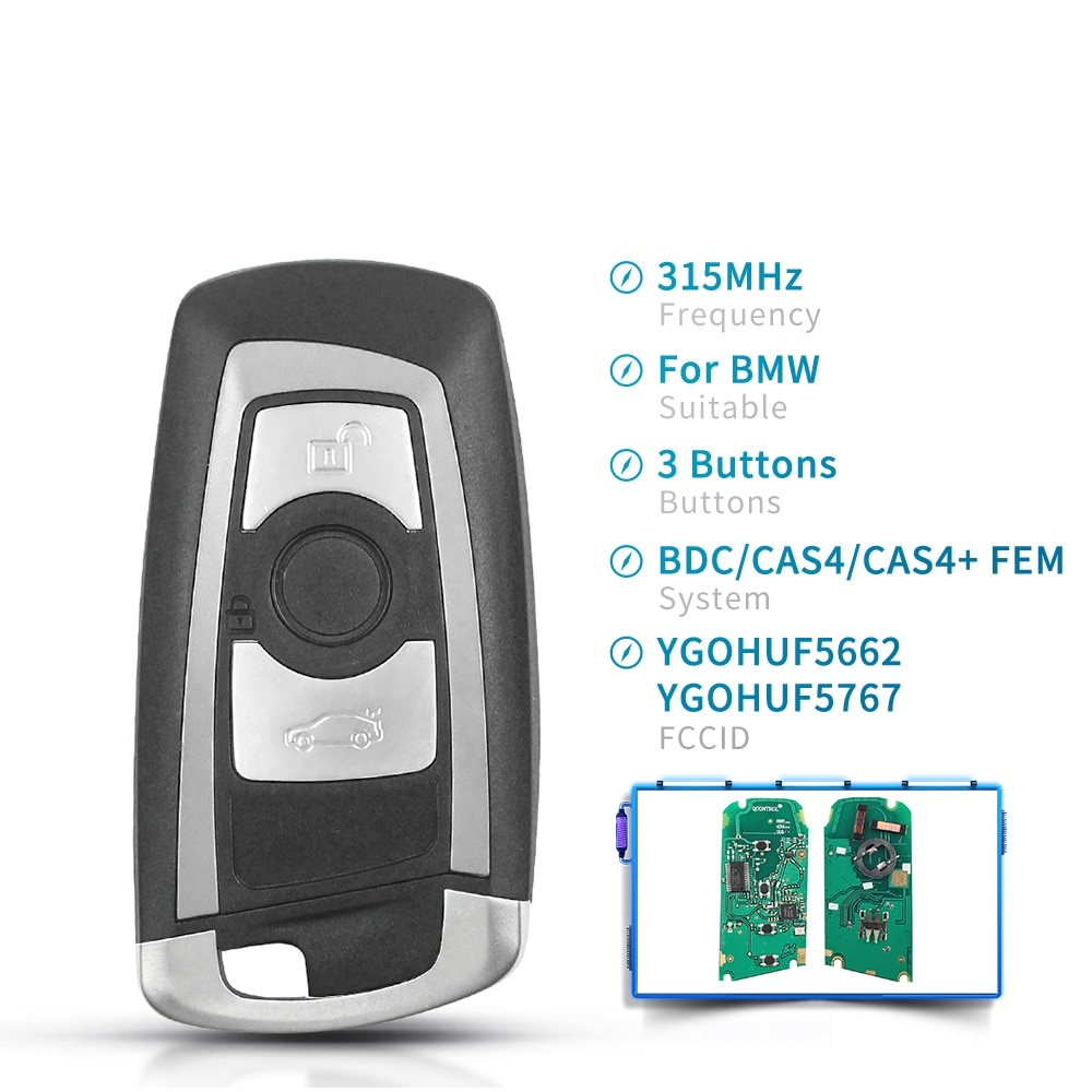 Remote Key Smart 3/4 Buttons YGOHUF5662 / YGOHUF5767 315MHz 434MHz 868 MHz For BMW 5 7 F Series FEM / BDC CAS4 2009-2016