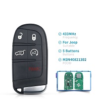 Replacement 5 Buttons Smart Remote Key M3N40821302 Fob 433MHz For Jeep Grand Cherokee 2013 2014 2015 2016 2017 2018