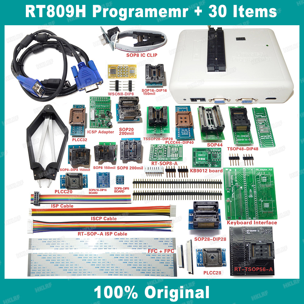 100% Original New RT809H EMMC-Nand FLASH Universal Programmer TSOP56/TSOP48 EDID With BGA48 BGA63 BGA64 BGA169