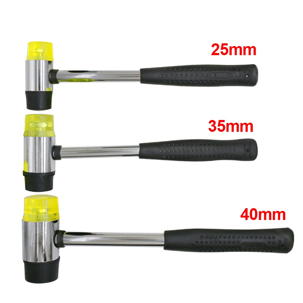 25mm 35mm 40mm Double Faced Head Larger Small Rubber Hammer For Flooring Ceramic Tile Window Glazing Mallet Nonslip Grip Tool