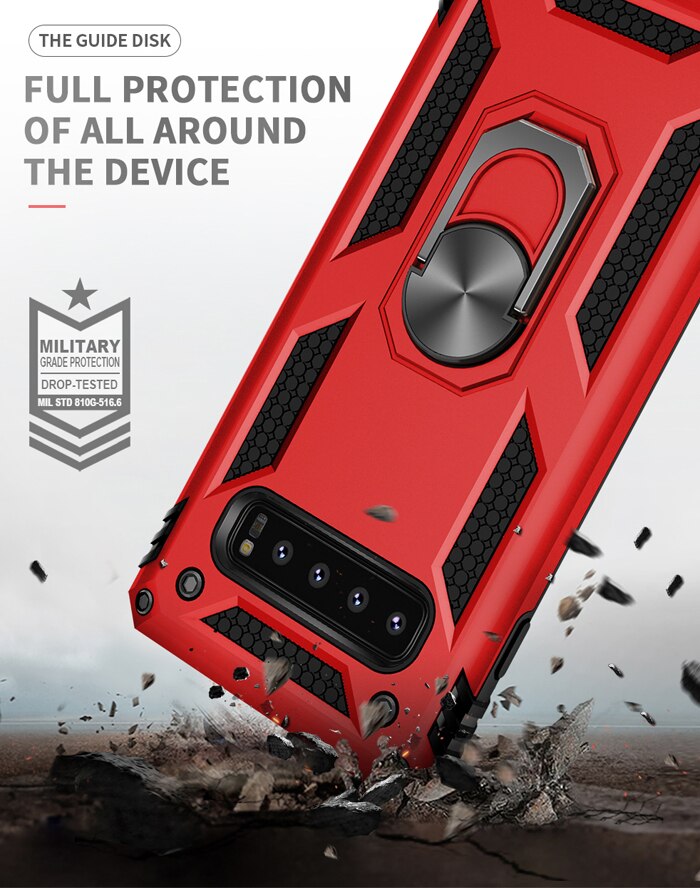 Case For Samsung Galaxy S10 S10PLUS S10LITE Heavy Duty Case Armor Phone Cover S10 Case Magnetic Car Holder Stand Cover With Ring