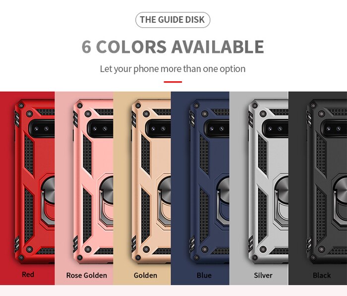 Case For Samsung Galaxy S10 S10PLUS S10LITE Heavy Duty Case Armor Phone Cover S10 Case Magnetic Car Holder Stand Cover With Ring