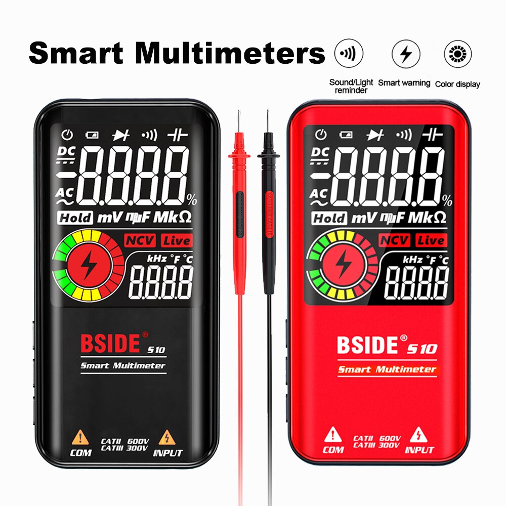 S11/S10 Digital Smart Multimeter  LCD 9999 Counts Smart DC AC Voltage Capacitor Tester Ohm Diode NCV Hz Multimeter Tools