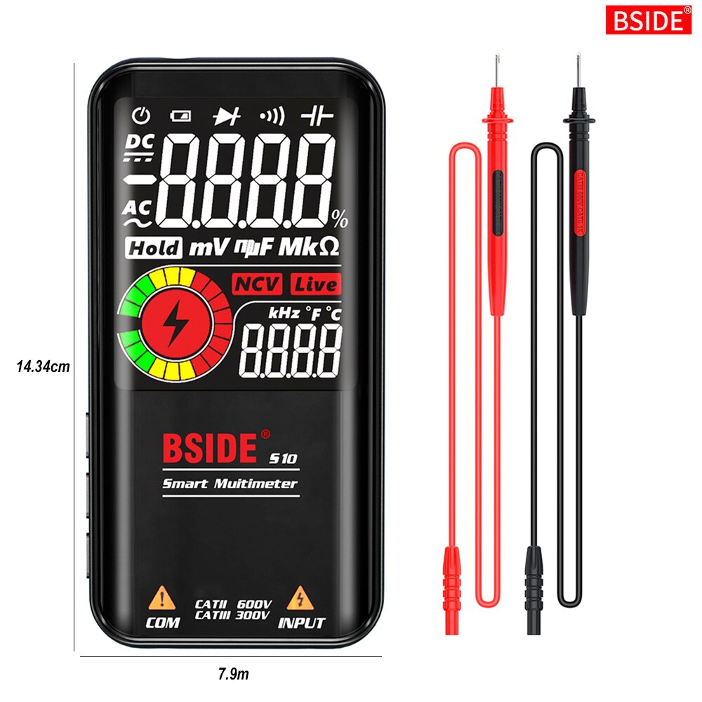 S11/S10 Digital Smart Multimeter  LCD 9999 Counts Smart DC AC Voltage Capacitor Tester Ohm Diode NCV Hz Multimeter Tools